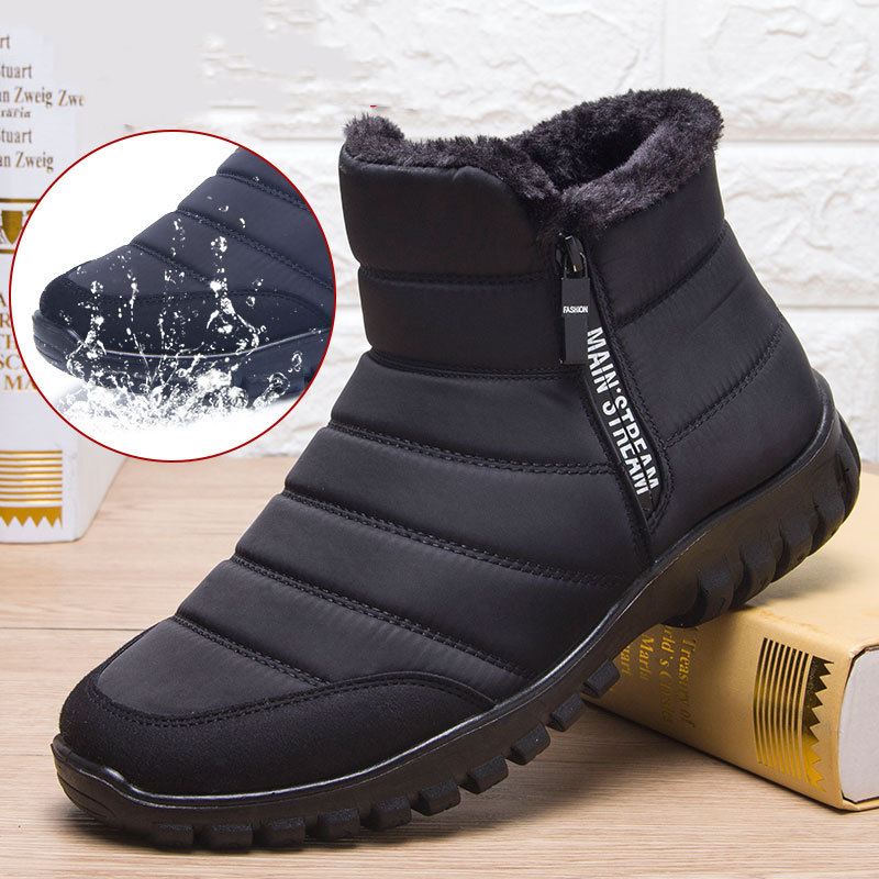 FRANILI- Bottines de neige zippées en coton chaud pour femmes