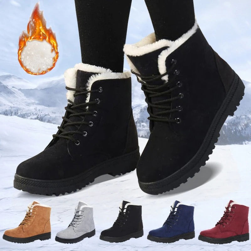 BOTTES D'HIVER CHAUDES À LACETS pour femmes