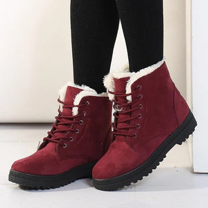 BOTTES D'HIVER CHAUDES À LACETS pour femmes