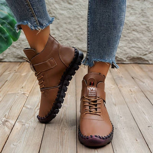 Bottines d'hiver chaudes et antidérapantes pour femmes couleur Marron