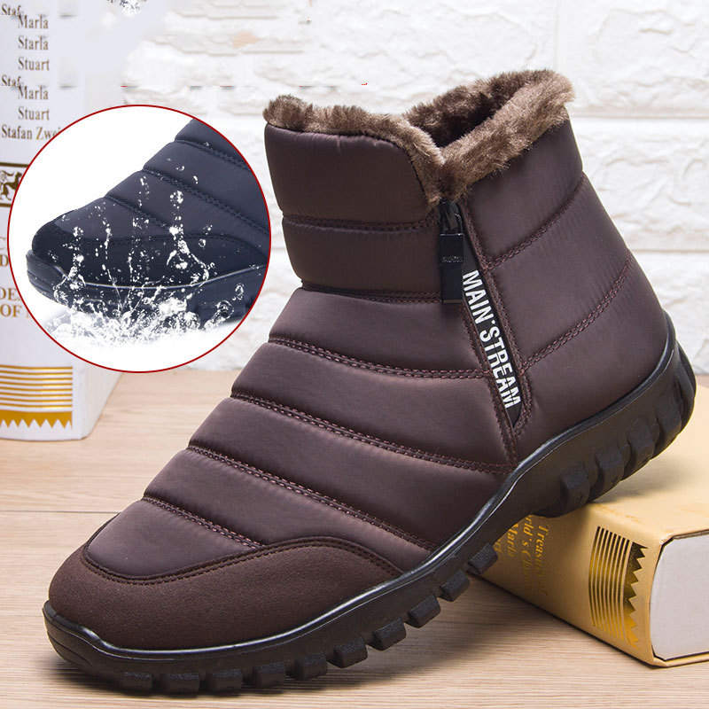 FRANILI- Bottines de neige zippées en coton chaud pour femmes