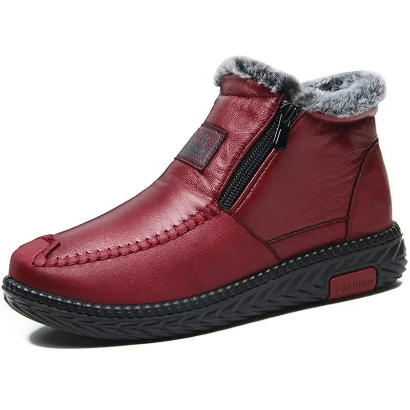 Bottes en cuir coton imperméables et antidérapantes