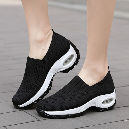 chaussures en tissu respirantes extensibles pour femmes